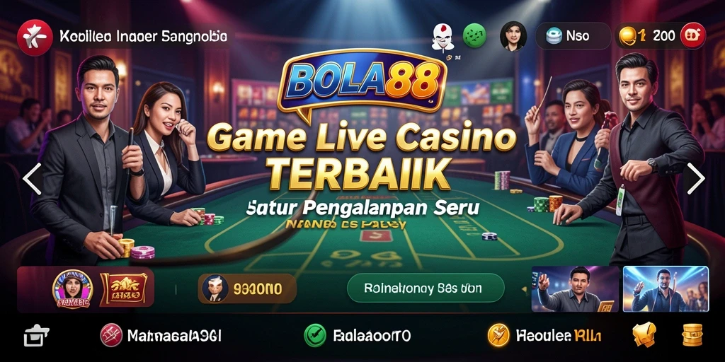 Screenshot gameplay Live Casino BOLA88 yang menampilkan dealer langsung dan suasana permainan.