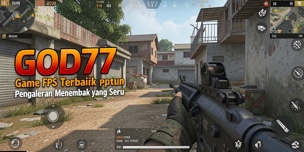 Screenshot gameplay <strong>GOD77</strong> menunjukkan aksi tembak-menembak yang mendebarkan.