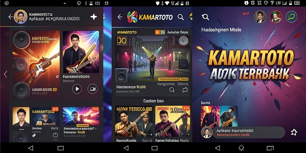 Tampilan gameplay KAMARTOTO dengan antarmuka musik yang menarik.