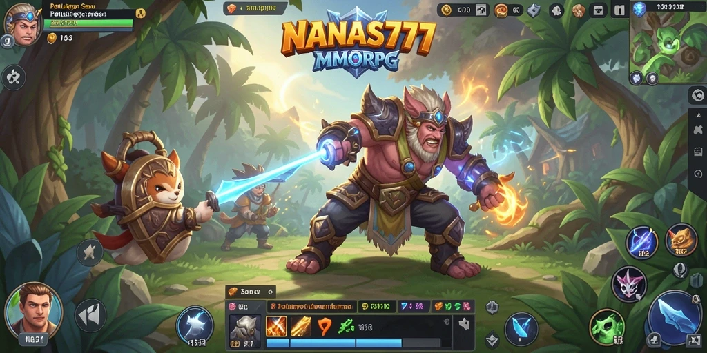 Tangkapan layar dari gameplay <strong>NANAS777</strong> menunjukkan aksi seru dalam pertarungan MMORPG.