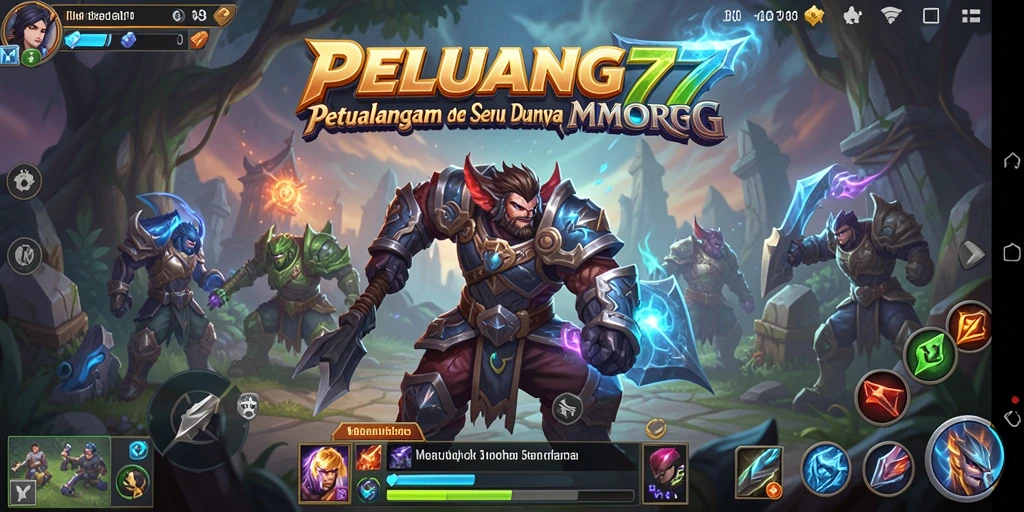 Screenshot gameplay PELUANG77 yang menunjukkan aksi seru dalam dunia MMORPG.