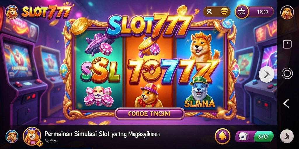 Tampilan menarik dari gameplay SLOT777 dengan mesin slot beragam.